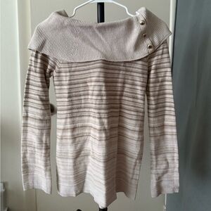 Elegant Cream Striped Sweater